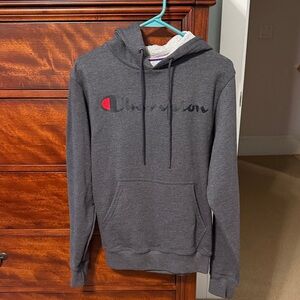 Champion Men's Charcoal Hoodie with Logo